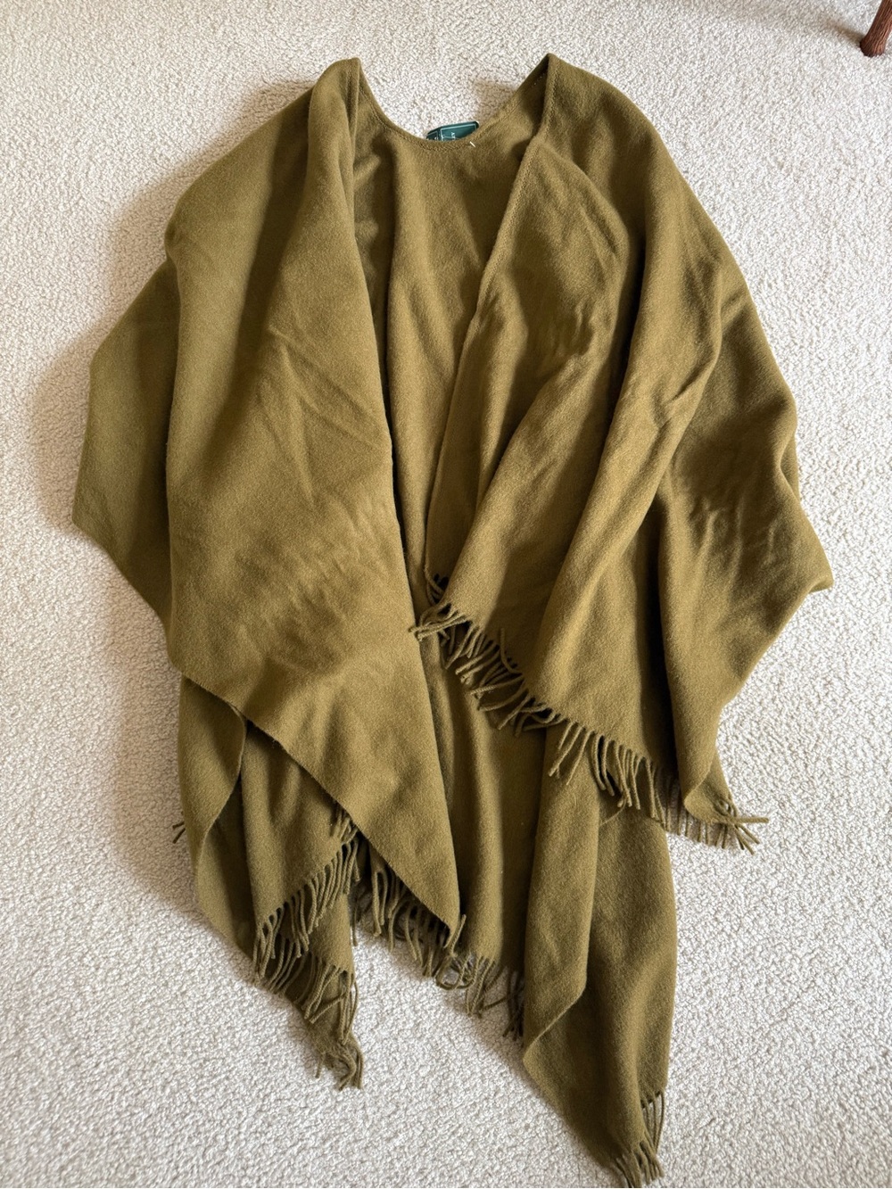 NWT Laura Ashley vintage wool fringed poncho cape wrap